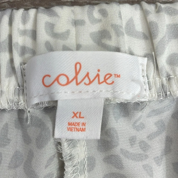 NWOT Colsie Satin Cami and Shorts Sleep Pajama Set Gray White Print XL - Picture 15 of 16